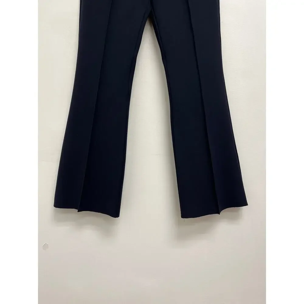 Grey/Ven Porterfield High Rise Pintuck Pull-On Stretch Career Ankle Flare PantXS - Picture 9 of 13